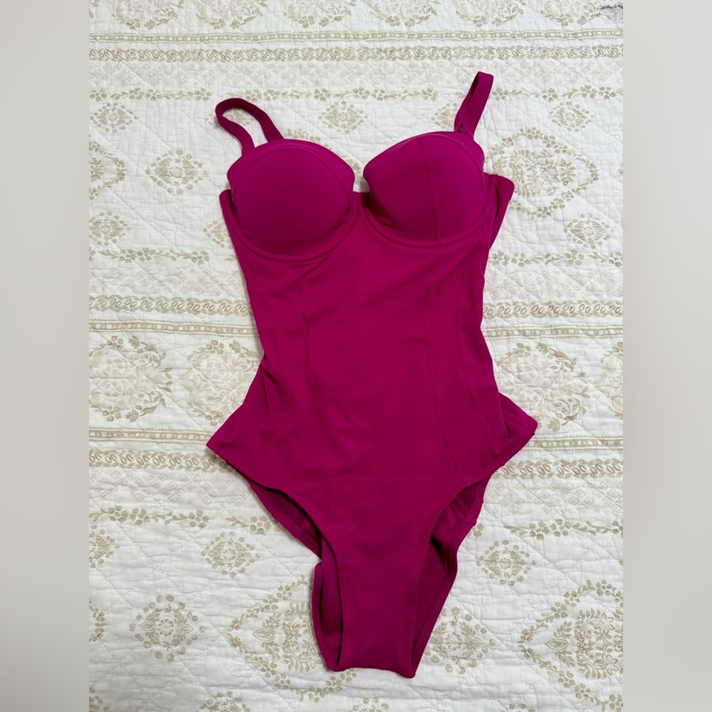 TA3 Swim “Lushy” in Berry (Stylish Pink One Piece Swimsuit with Pushup)